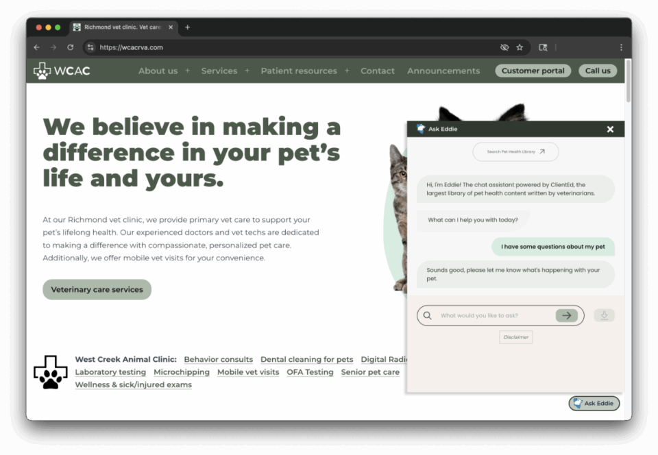 Ask Eddie - West Creek Animal Clinic